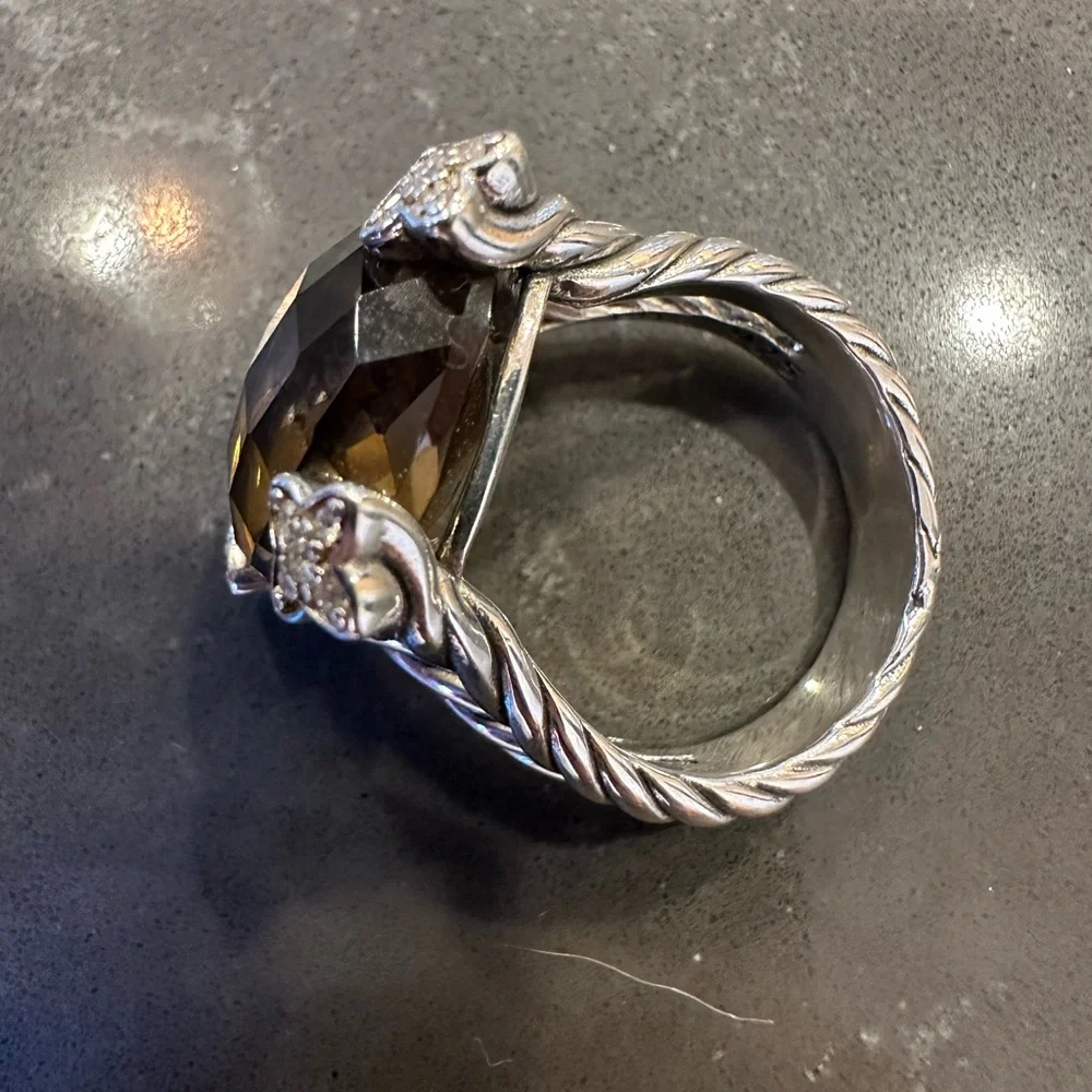 David Yurman Cushion Point Smokey Quartz size 7 ring - Picture 12 of 15